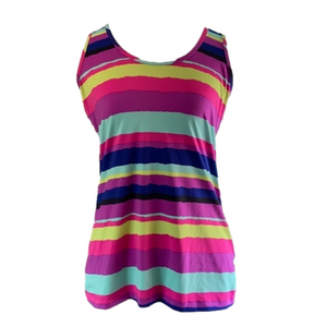 LUKKA sz M striped workout tank top